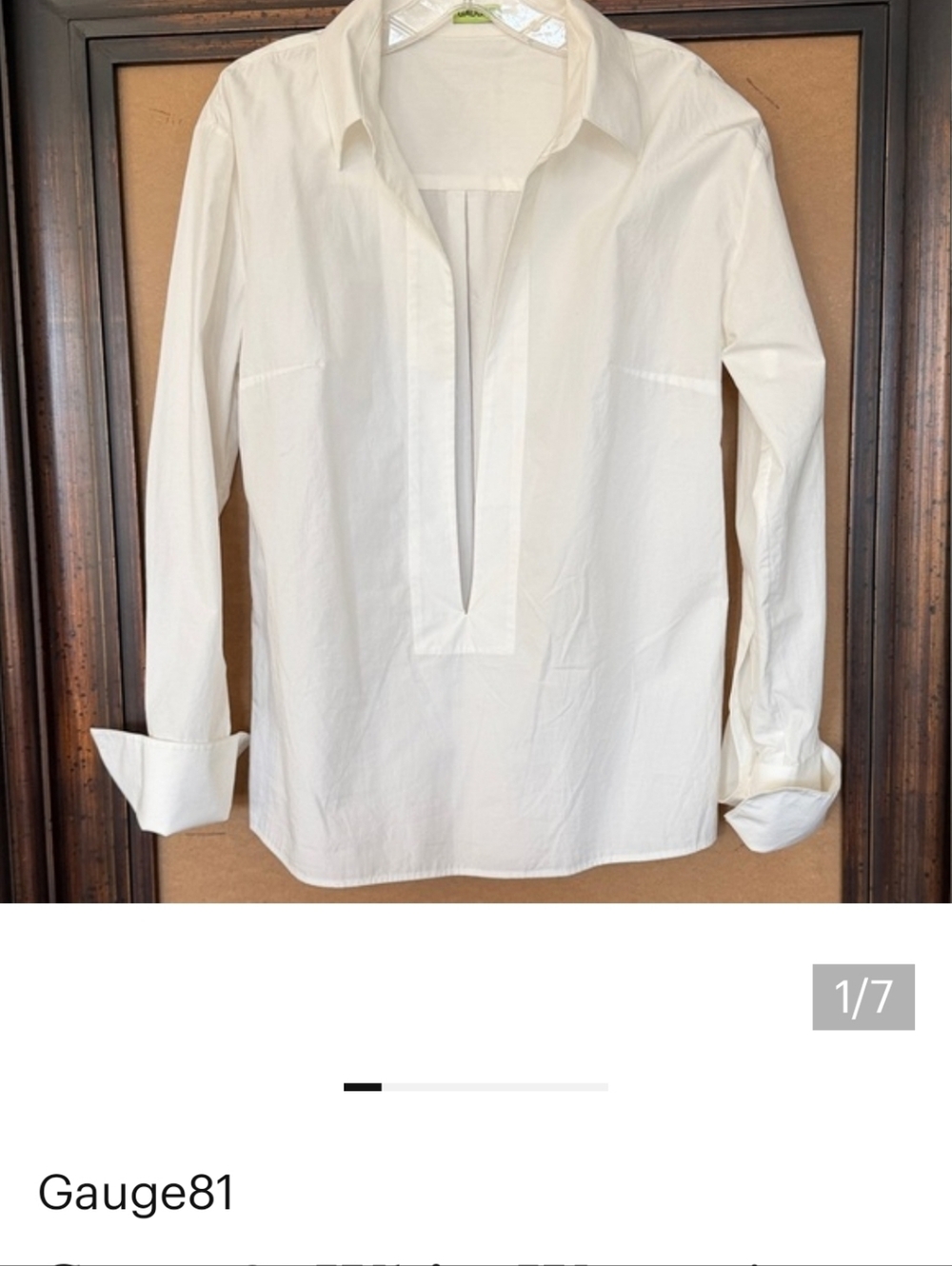 Gauge81 Woman's White Collared Tunic-Style Shirt